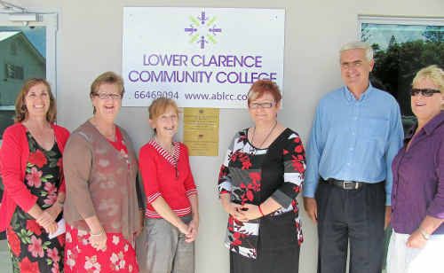 Janelle Saffin, third from left, opens the Lower Clarence Community College in Yamba, along with Narelle Millar, Lou Larder, Geoff Gardiner and Ros Mayberry. Janelle Saffin, third from left, opens the Lower Clarence Community College in Yamba, along with Narelle Millar, Lou Larder, Geoff Gardiner and Ros Mayberry.